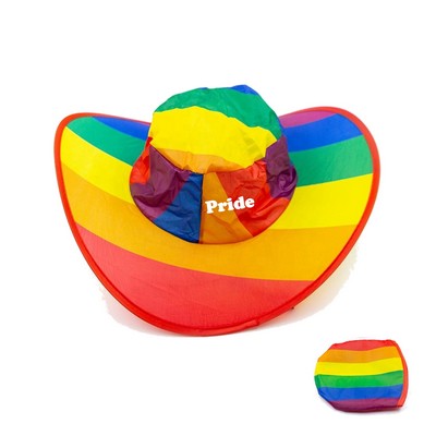 Rainbow Foldable Cowboy Hat