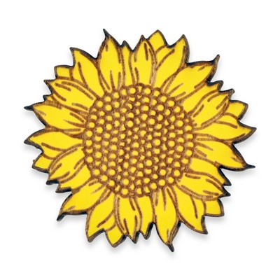 Yellow Sunflower Wood Pin