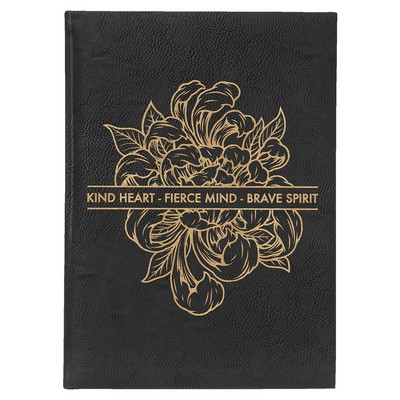 7" x 9 3/4" Black/Gold Leatherette Journal-Lined Paper