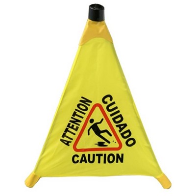 Pop-Open Tri-corner Wet Floor Sign