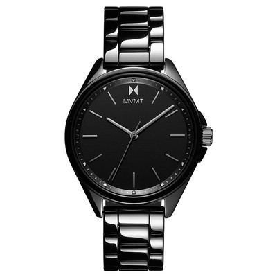 MVMT Coronada Ceramic Women's Gloss Black Ceramic Watch w/Black Dial