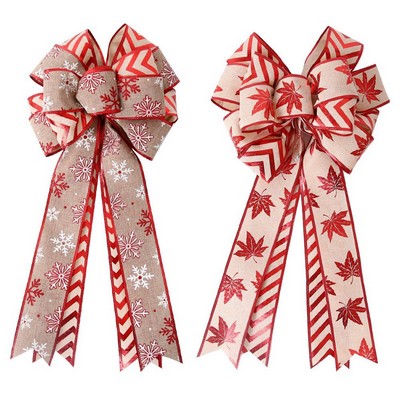 Christmas Tree Decoration Ribbon Bow Ornaments