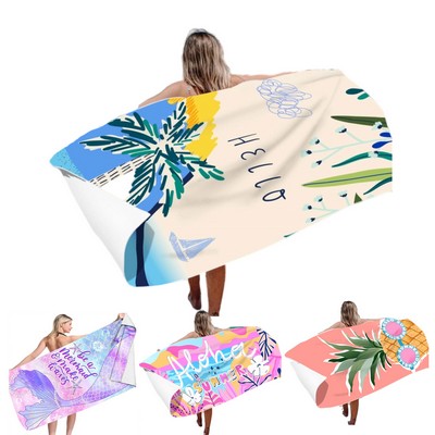 Eco-Friendly Sublimated Microfiber Absorbent Beach Towel