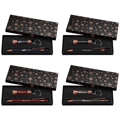 Ellipse & Chroma Rose Gold Snowflake Gift Set - Laser