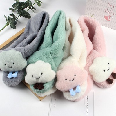 Fake Rabbit Fur Cross Scarf Premium Cold-Proof Scarf Plush Scarf