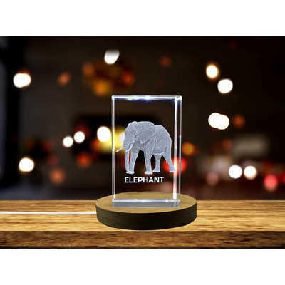 Stunning 3D Engraved Elephant Crystal | Unique Home Decor