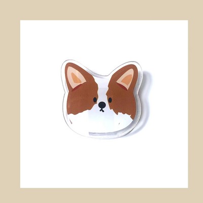 Cute Dog Shaped Acrylic Album Memo Clip Bag Binder Sealing Clip Food Bag Clamp-Two Sides Imprint