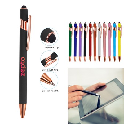 Velour™ Naishi Gold Accents Velvet Stylus Pen - Optional Gift Box