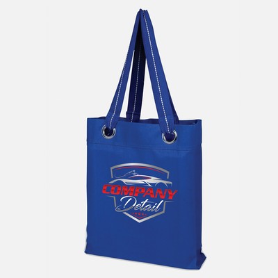 Full Color Heavy Canvas Royal Blue Grommets Tote