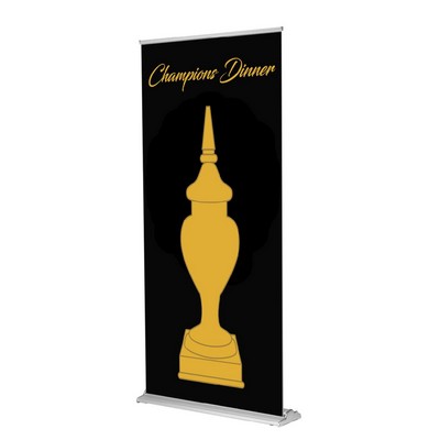 48" X 92" SD Retractable Fabric Banner Stand - Silver - Single Sided