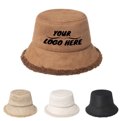 Winter Wool Suede Bucket Hat