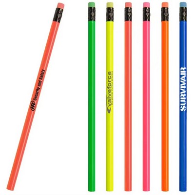 #2 Graphite Neon Writing Pencil w/Eraser Tip