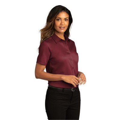 Port Authority Ladies Short Sleeve SuperPro React Twill Shirt.