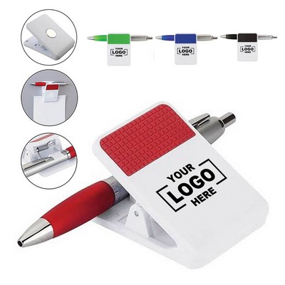 Jumbo Size Magnetic Memo Clip w/ Ballpoint Pen