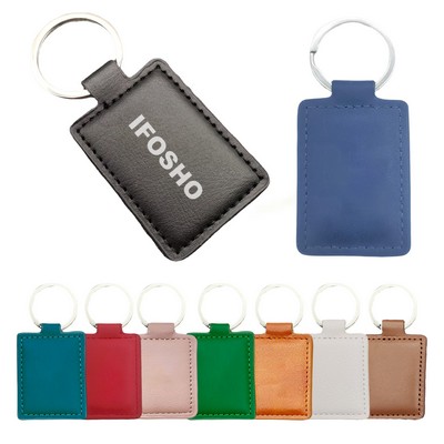 Rectangle Leatherette Key Tag