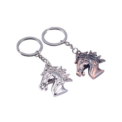 Zinc Alloy Horse Head Keychain