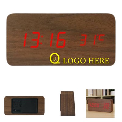 Usb Wooden Led Display Alarm Clock