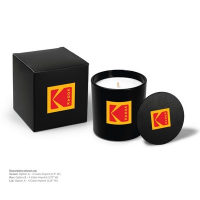 9 oz. Black Candle with Gift Box - Printed