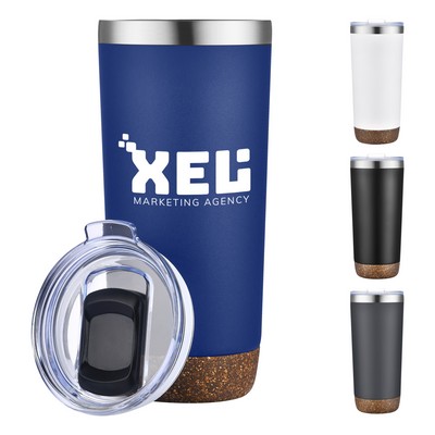 22 oz. Stainless Steel Tumbler with Cork-Accented Base