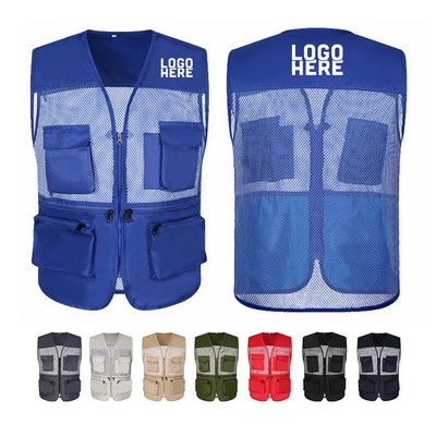 Multi-pockets Mesh Vest