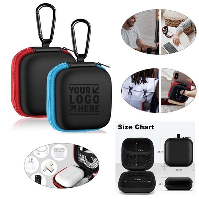 Square Earbud Case Portable EVA Carrying Case