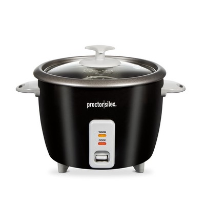 Proctor Silex 16 Cup Rice Cooker & Steamer, Black & Silver, 37527