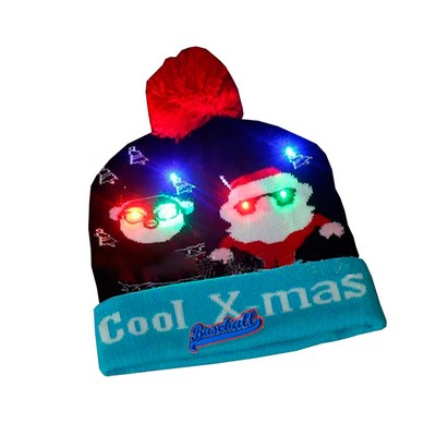 Knitted LED Beanie with 3D Embroidery