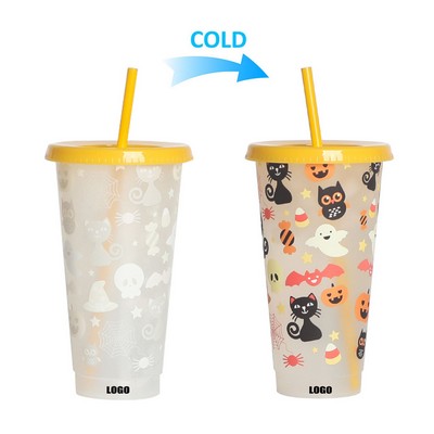 710ml Halloween Plastic Color Changing Cup