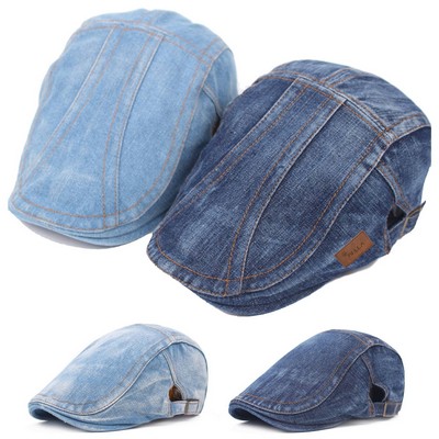 Denim Newsboy Cap for Men Women