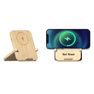 Phone Wireless Charger Bamboo Wood 10W