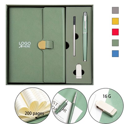 Elegant Business Gift Set: Notebook, Pens, USB, And Style