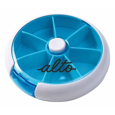 Round Push Button Pill Box