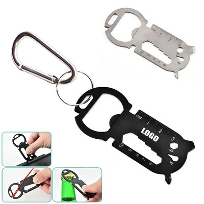 Compact Multi-Function Portable Wrench Ruler and Bottle Opener