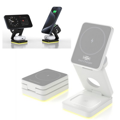 3-in-1 Foldable Wireless Charging Stand for Multiple Devices