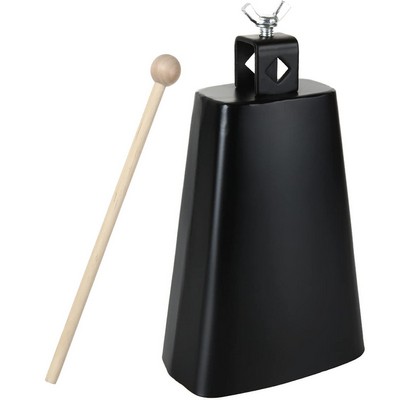 Branded High End Metal Cowbell with Wooden Mallet