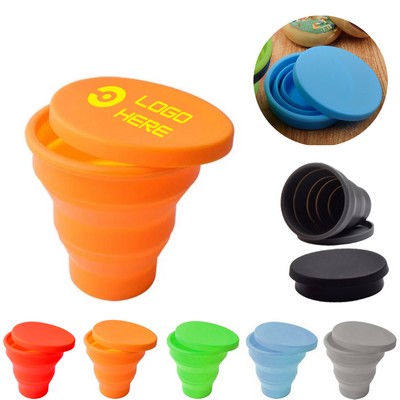 Lid-Included Silicone Collapsible Water Cup