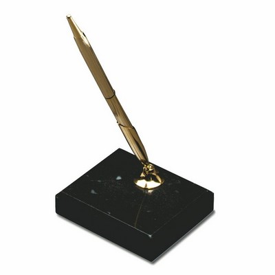 Jet Black Marble Single Pen Stand