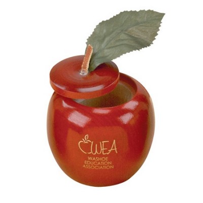 Wooden Red Apple container with Imprint