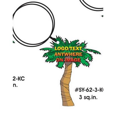 Palm Tree Executive Key Chain w/Mirrored Back (3 Square Inch)