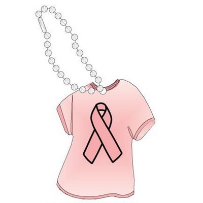 Awareness Ribbon Promotional T Shirt Key Chain w/ Black Back (4 Sq. Inch)