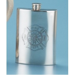 Pewter Fireman's Flask