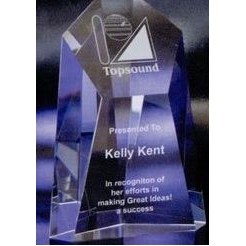 Crystal Faceted Hexagon Tower Award