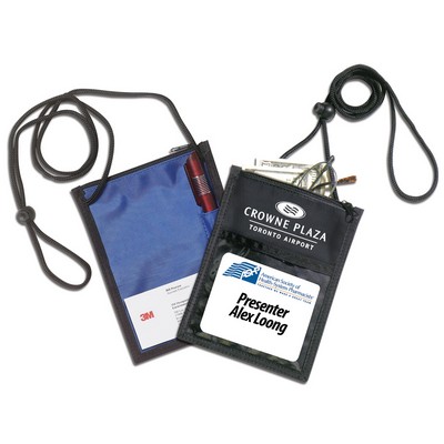 "Closer" 420D Polyester 5 Function Trade Show Badgeholder & Neck Wallet (Overseas)