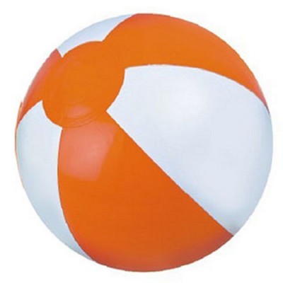 24" Alternating Orange and White Inflatable Beach Ball