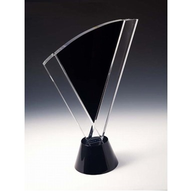 Black W/Clear Crystal Combination Flame Award