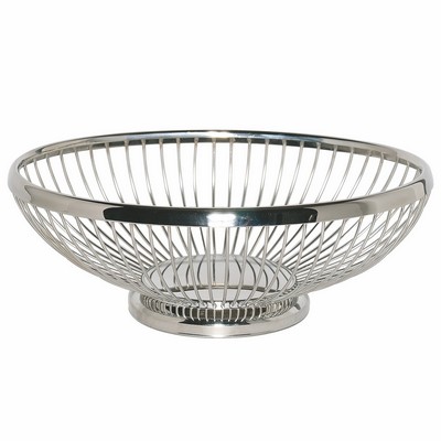 9'' Oval Polished Standard Wire Basket