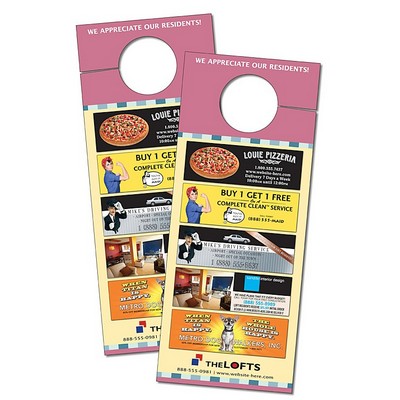 Plastic Door Hanger - 3.5x8.5 UV-Coated (1S) with Slit - 10 pt.