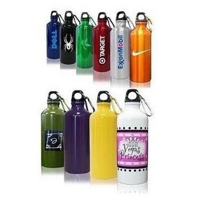 24 Oz. Aluminum Water Bottle w/ Carabiner Clip