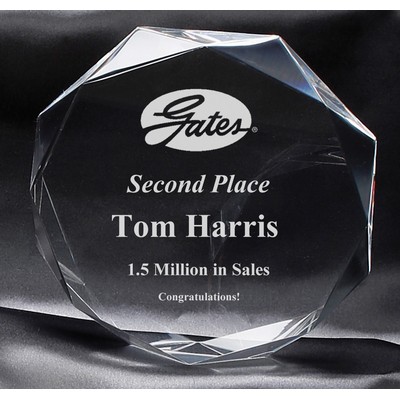 Clear Faceted Acrylic Octagon Award