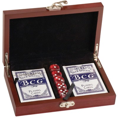 Rosewood Finish Card and Dice Set